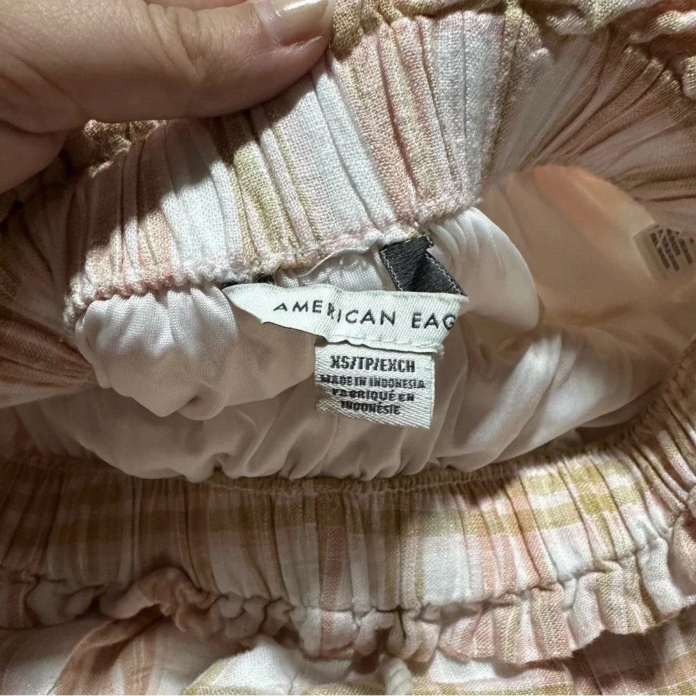 NWT AE Pink Plaid Beach Shorts